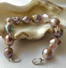 DEEP MAUVE AND TURQUOISE SPRING JAPAN KASUMI BAROQUE BRACELET WITH LARGE PEARLS