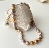 LAVENDER AND GOLD 18" NATURAL COLOR FRESHWATER NECKLACE