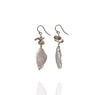 Iridescent Freshwater Keshi and Coin drop earrings-1