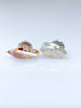 soft and sandy shell and pearl stud earrings