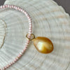 giant golden south sea pearl on solid 14K yellow gold also giant bail