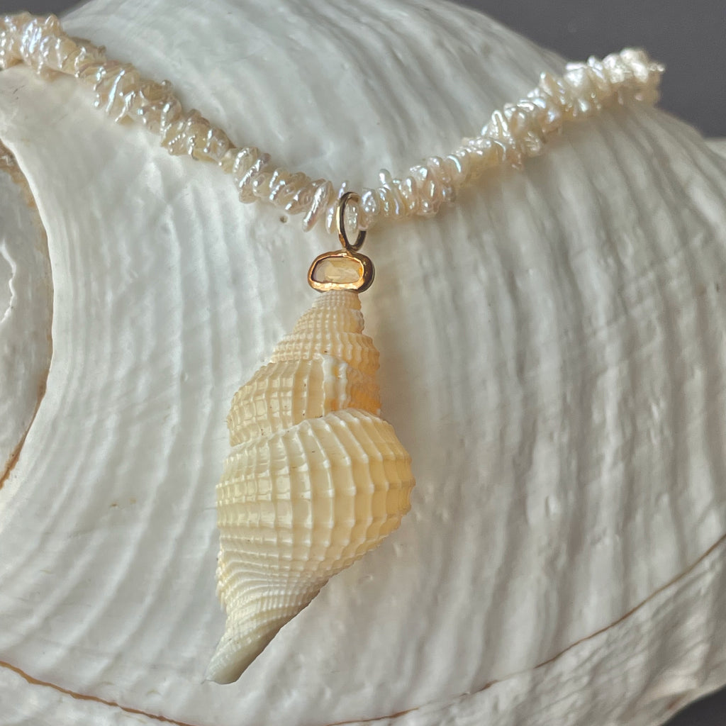 second life sea shell and fresh water pearl necklace