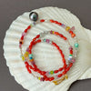 vintage coral and medley of fun with Tahitian pearl necklace