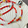 vintage coral and medley of fun with Tahitian pearl necklace