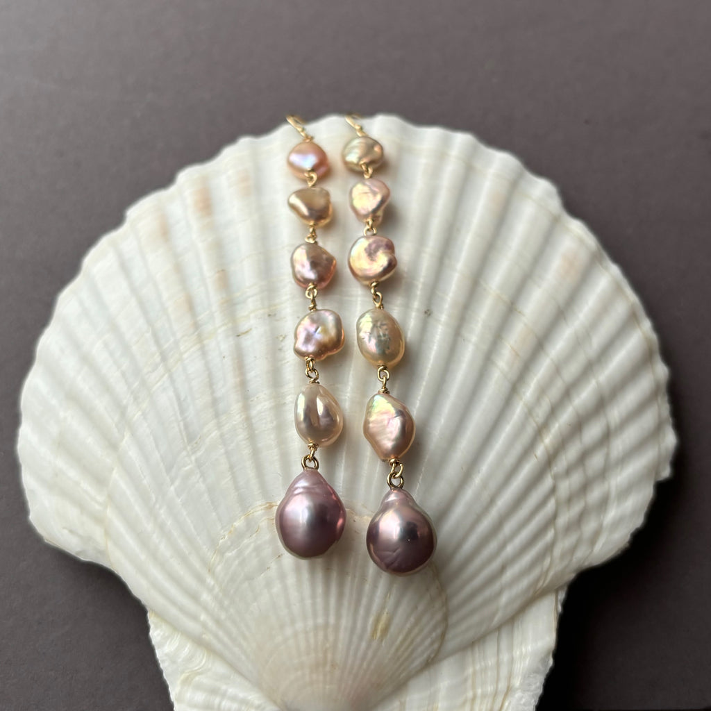 long and lustrous pearl earrings