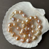 soft apricot color Japan Kasumi pearl necklace