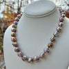 deeply rippled mauve Japan Kasumi pearl necklace