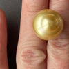 funny shape high button golden south sea cultured 16mm pearl