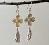 DOGWOOD BONE CARVING PEARL EARRINGS WITH INCREDIBLE LUSTER #1