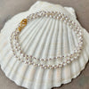 japan kasumi keshi pearl necklace with lavender knots 24"