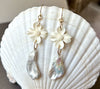 DOGWOOD BONE CARVING PEARL EARRINGS WITH INCREDIBLE LUSTER #2