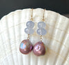 VIOLET AND LILAC SPRING KASUMI PEARL EARRINGS IN 14K GOLD