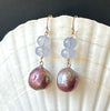 VIOLET AND LILAC SPRING KASUMI PEARL EARRINGS IN 14K GOLD