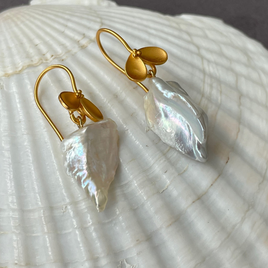 contemporary fruiting pearl earrings