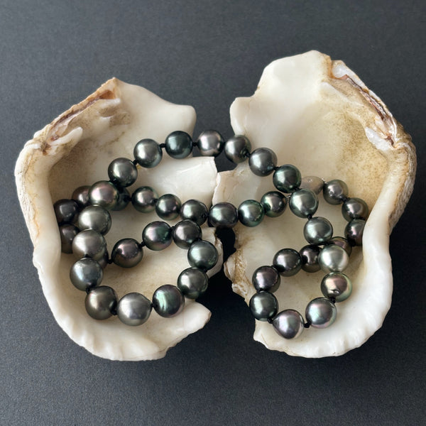 KAMOKA TAHITIAN PEARL NECKLACE WITH WHITE GOLD AND DIAMOND CLASP