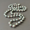 rope of silver tahitian pearls on neon knots