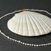 JAPAN KASUMI KESHI PEARL NECKLACE WITH LAVENDER KNOTS 18"