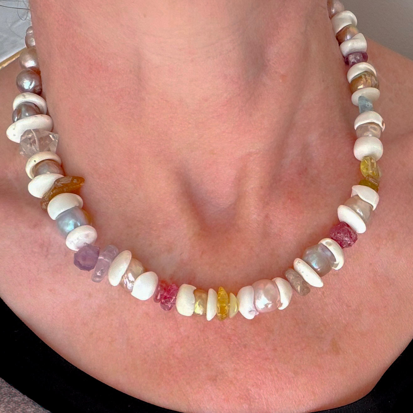 bold beach Japan Kasumi and gemstone necklace– Kojima Pearl