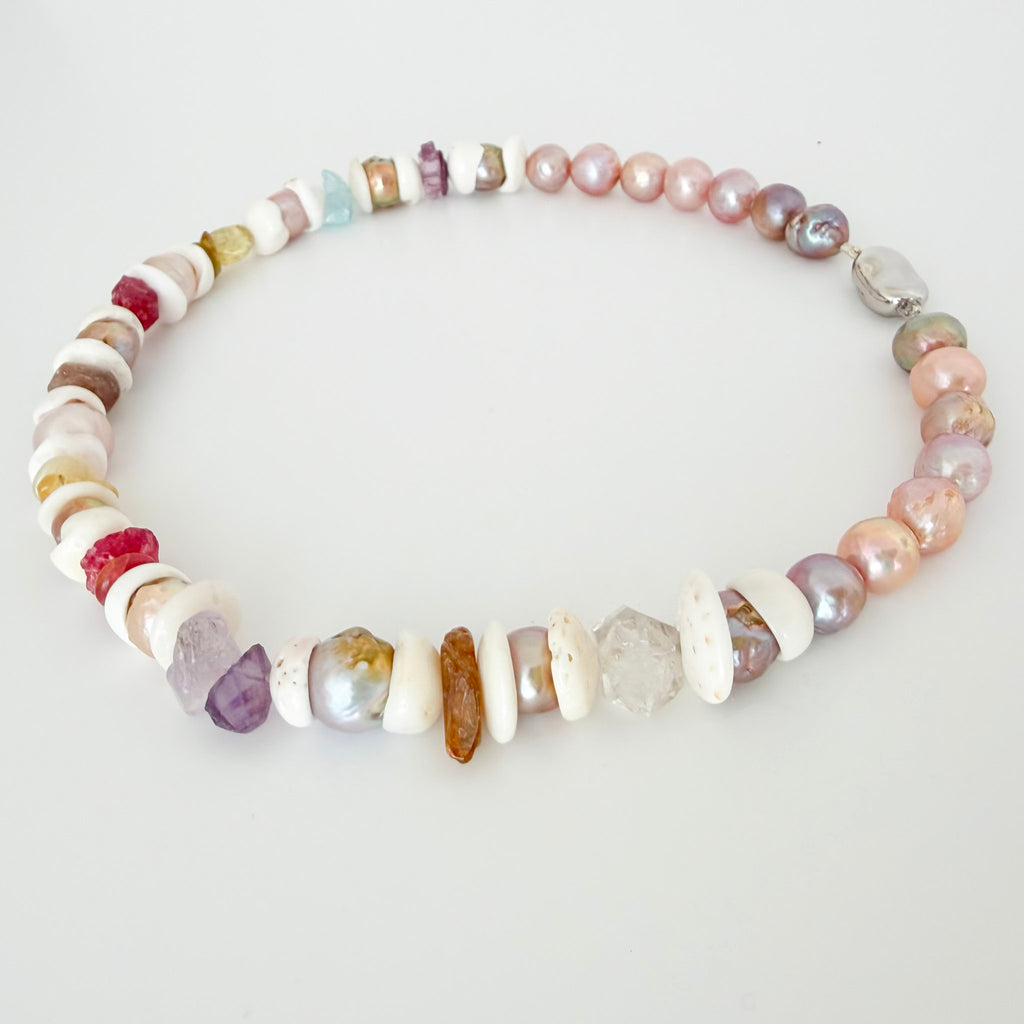 bold beach Japan Kasumi and gemstone necklace– Kojima Pearl