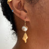 Japan Kasumi baroque pearls and tiny sea shell earrings