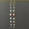 two tone cascade pearl earrings
