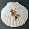tourmaline wheels with pale pink pearl "peek a boo" earrings
