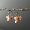 SPOTTED PINK TOURMALINE WHEELS WITH PALE PINK PEARL "PEEK A BOO" EARRINGS