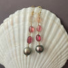wonderberry tourmaline and tahitian pearl earrings