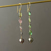 pleasant medley of vintage Tourmaline beads and Tahitian pearl earrings