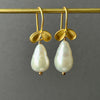 long white drop pearl fruiting earrings