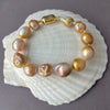 gorgeous golden and petal pink Japan Kasumi pearl bracelet