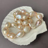 elegant baroque fresh water pearls on 14K yellow gold clasp