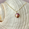 13.5mm coppery purple near round Japan Kasumi pearl pendant necklace