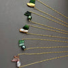 SWEET KEYS DARK GREEN TOURMALINE AND DEEP PEACOCK TAHITIAN PEARL