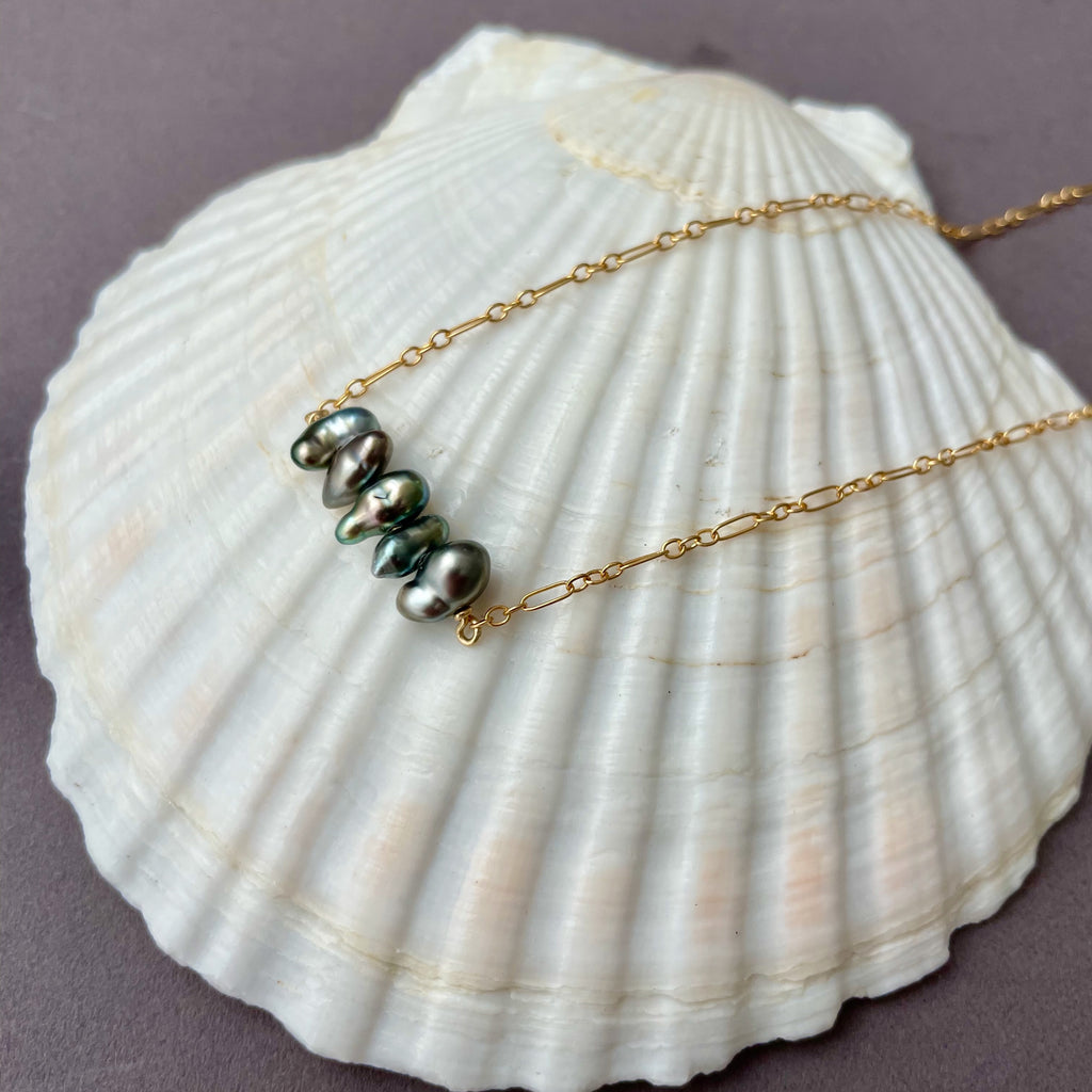 SWEET KEYS TAHITIAN KESHI PEARL NECKLACE– Kojima Pearl