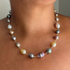 AUTUMN TRANSITIONS SOLID GOLD MULTI PEARL WRAP NECKLACE