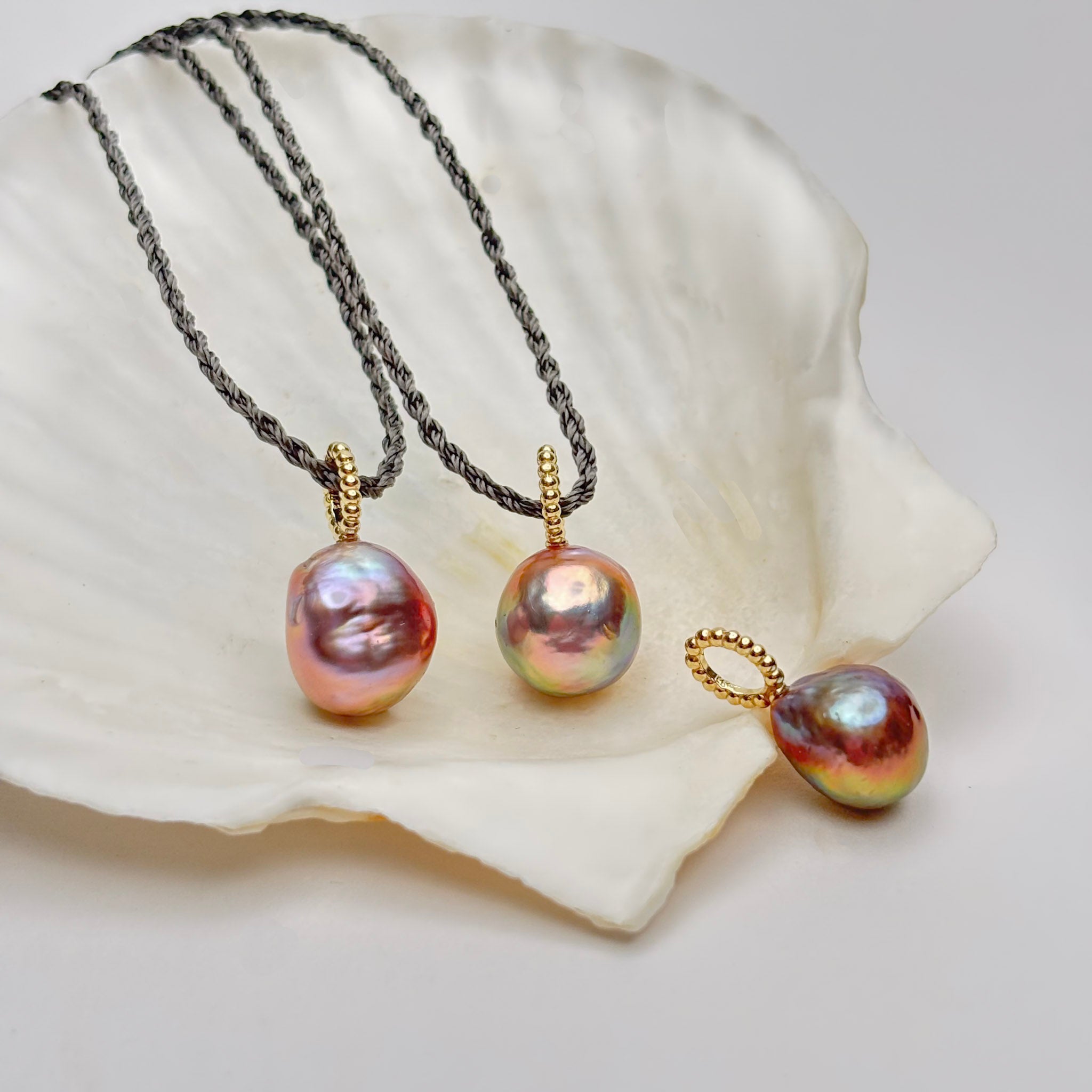pink lavender Japan Kasumi baroque pearl pendant– Kojima Pearl