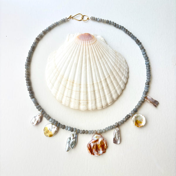 moonstone pearl medley necklace