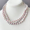 classic white pearls on neon pink knots