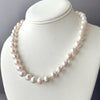 white metallic luster ripple pearls on neon knots