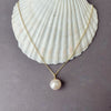 South Sea pearl pendant necklace on 14K yellow gold chain (life will be smooth)