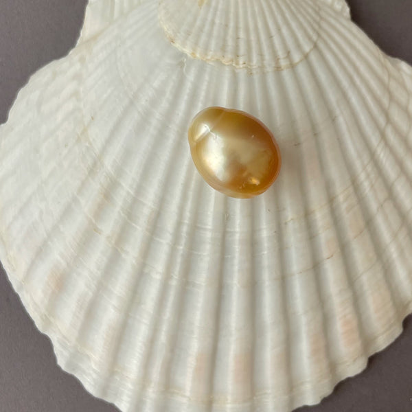 golden peach giant South Sea drop pearl