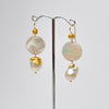 mother of pearl discs and fresh water pearls with golden areas by kojima pearl