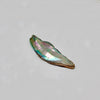 a 2" long natural abalone pearl on a light grey background