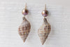 giant seashell and fresh water pearl earrings