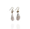 Iridescent Freshwater Keshi and Coin drop earrings-1