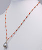 Mediterranean Red Coral and Tahitian pearl chain necklace