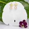 Summer Fun Golden South Sea Baroque pearl earrings with Yellow Cowry Shells