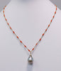 Mediterranean Red Coral and Tahitian pearl chain necklace