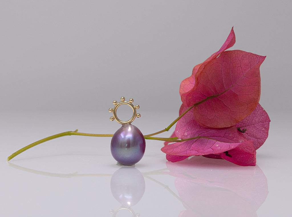 Delicious Plum Chinese Freshwater Drop Pearl Pendant